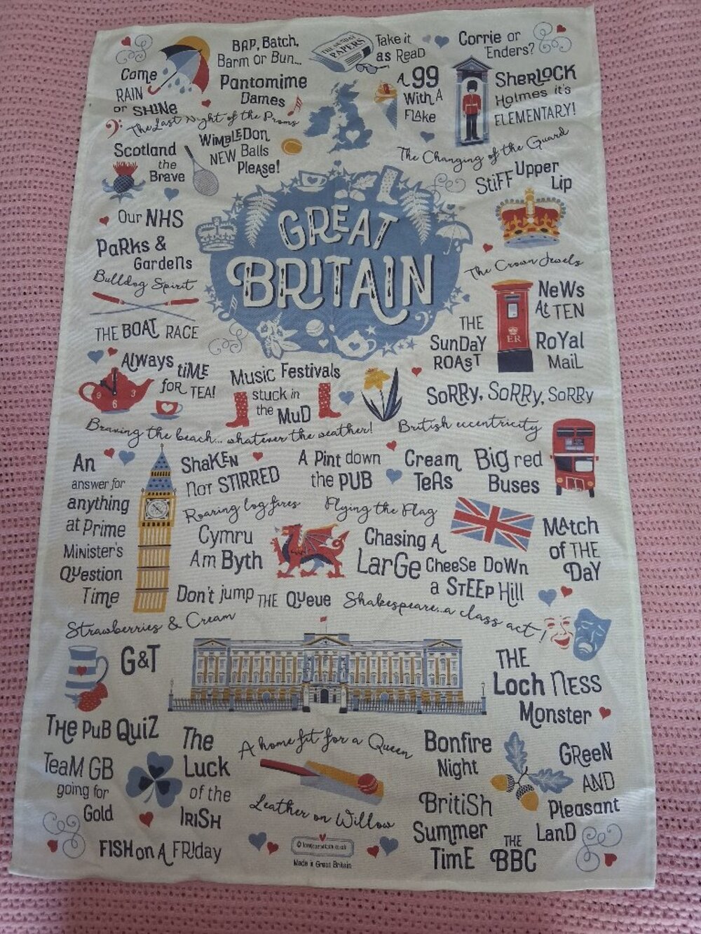 Great Britain Tea Towel NWOT